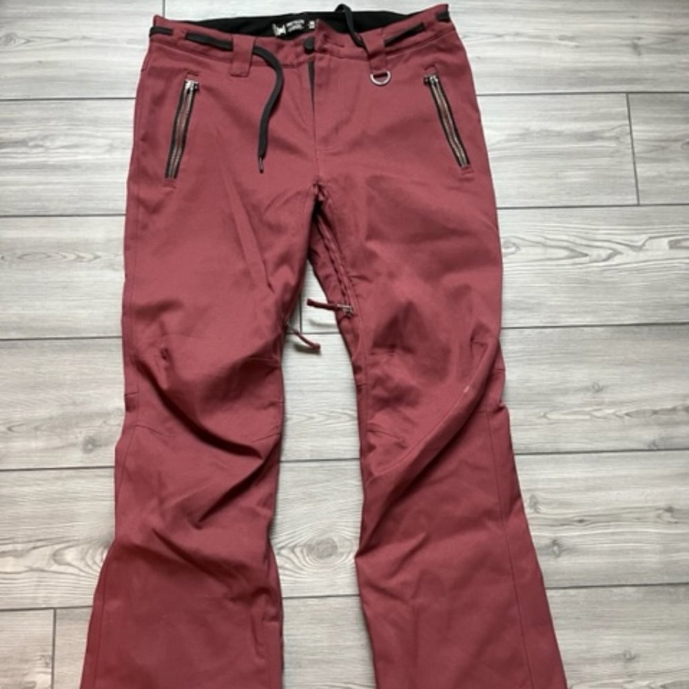 L1 Premium Goods Men Snowboard Chino Pants, Medium, Burgundy
